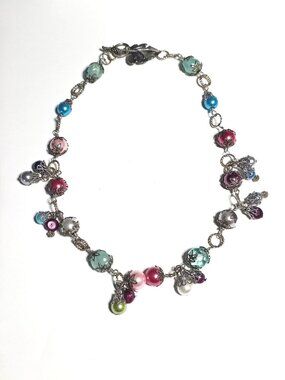 Silver-tone pearl & glass Fairycore necklace